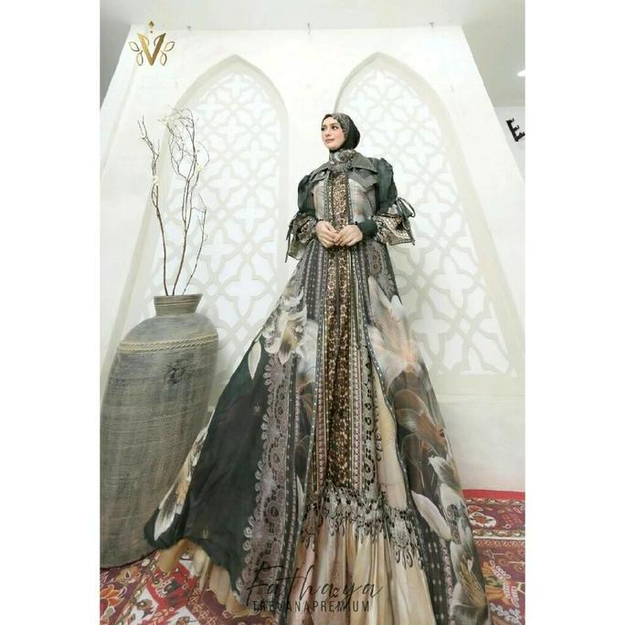 Instancodbisa- Gamis Fathaya Set Scarf 3In1 By Trevana Muslim Mewah