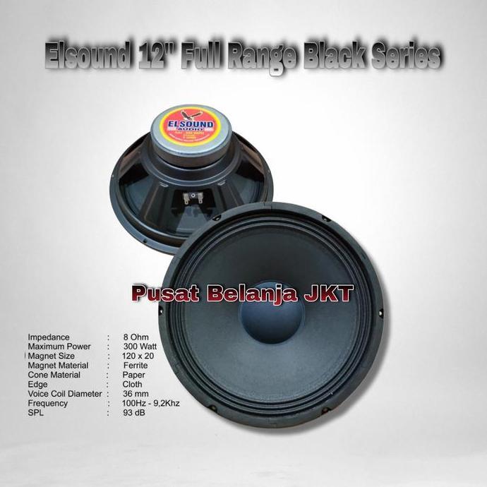 promo SPEAKER ELSOUND 12 INCH FULL RANGE 300WATT BLACK SERIES ORIGINAL