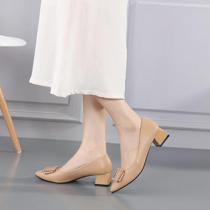 Terpopuler- Cassie Sepatu Kerja Wanita Hak Chunky Wanita ( B833-8 ) Sepatu Hak Tinggi Chuncky Wanita