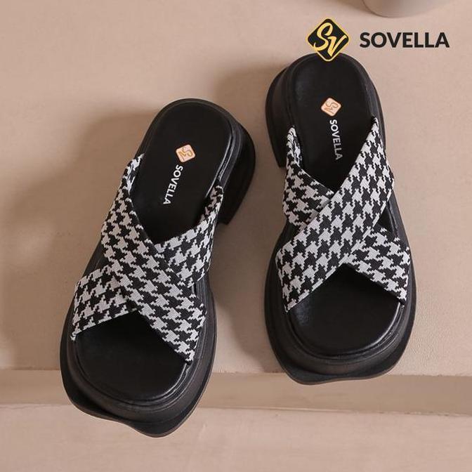 Terpopuler- Sovella Cathy Sepatu Sandal Tali Hitam Sendal Wanita