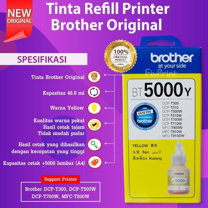 SET Tinta Brother BTD60Bk D60 BT5000 Printer MFC-T810W T910DW T4500DW