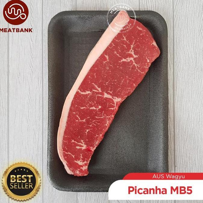 Bigwood- Meatbank Wagyu Picanha Mb5 Daging Beef Steak Aussie Top Sirloin Mb 5
