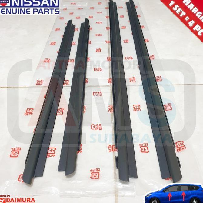 #####] Karet pelipit list lis kaca wheater Strip mobil Datsun Go Plus Panca Luar Hitam