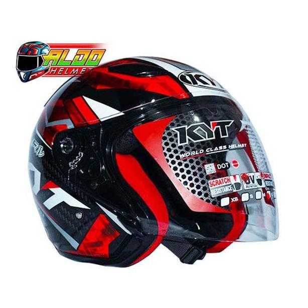 Byxc- Helm Kyt Dj Maru Motif #15 Black Red #Helm Kyt Original #Kyt Halface Cewek Cowok