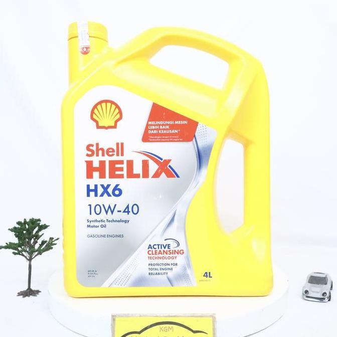 venomdakar7 - shell helix hx6 sae 10w-40 4 liter api sp oli mobil mesin bensin pelumas synthetic act