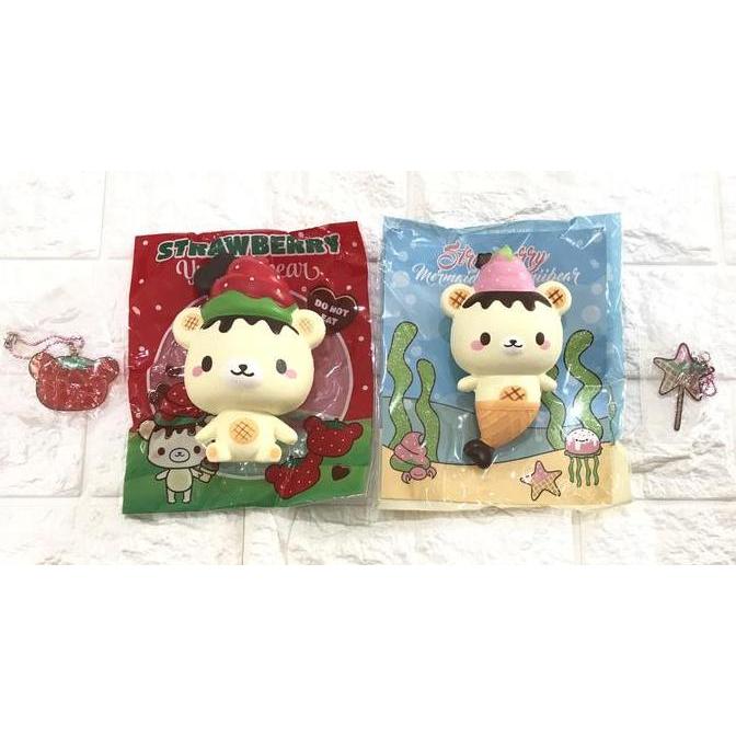Squishy Licensed  Yummiibear Strawberry (Mascot & Mermaid) Kode 1369