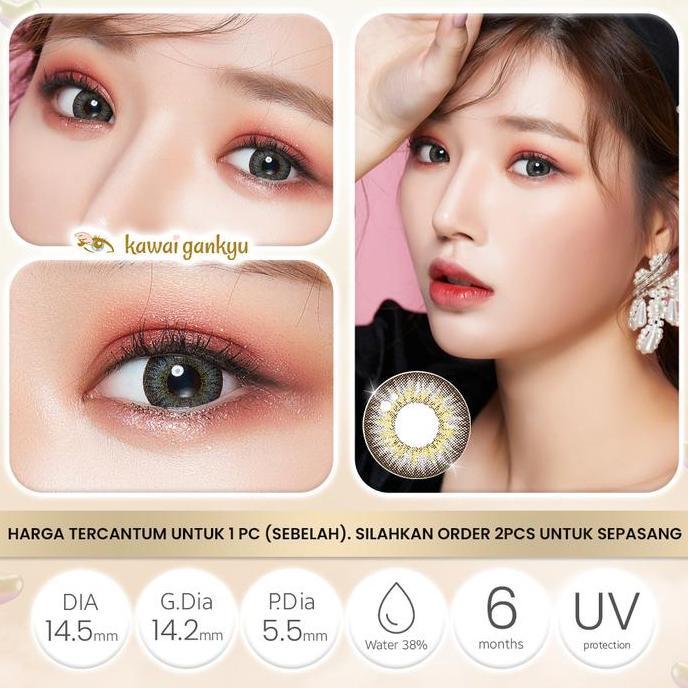 Eyasped- Kawaigankyu - Voxie Phoenix Gray (1Botol/Setengah Pasang) | Softlens Korea Premium 14.5Mm M