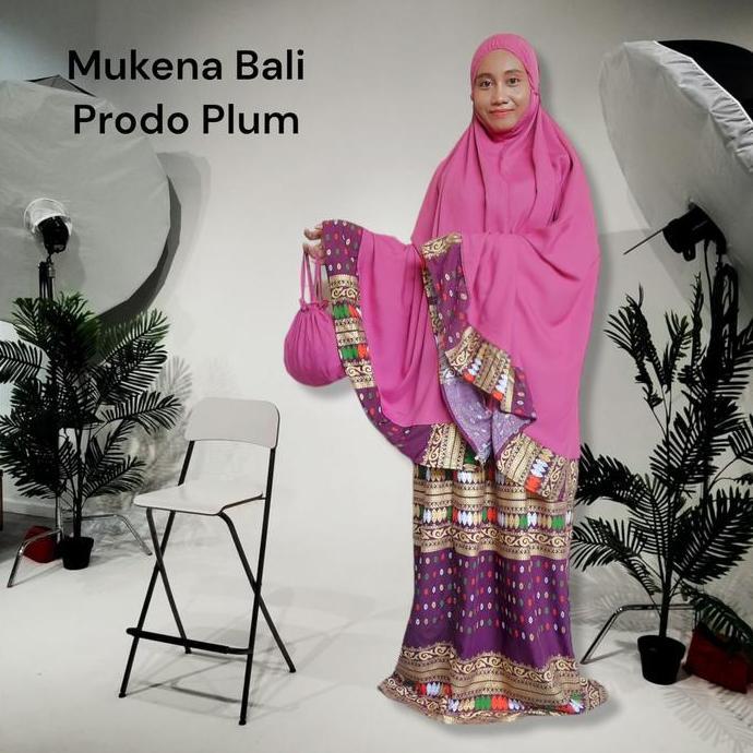 Mukena Bali Jumbo Katun Rayon Prodho Polos Atasan Bawahan