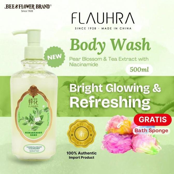 Bersih- Flauhra Liquid Soap Pear Blossom Tea 500Ml By Bee Flower - Sabun Cair Tawon Import Jasmine T