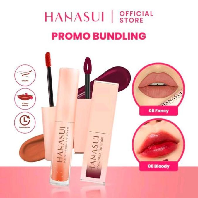Lansungkirim- 2Pcs Paket Hemat Ombre Hanasui Lipstik | Ombrelips Boba 02 Dan 16 Glam Lipstick Lipcre