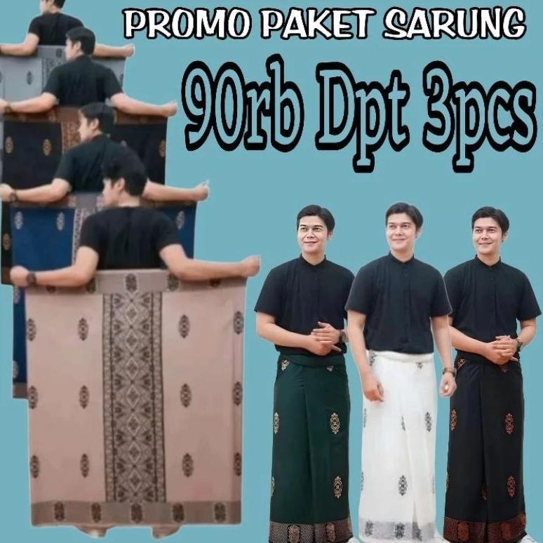 ORIGINAL GUS IQDAM 3 PCS SARUNG BATIK MOTIF SARUNG BATIK PEKALONGAN ORIGINAL 100%