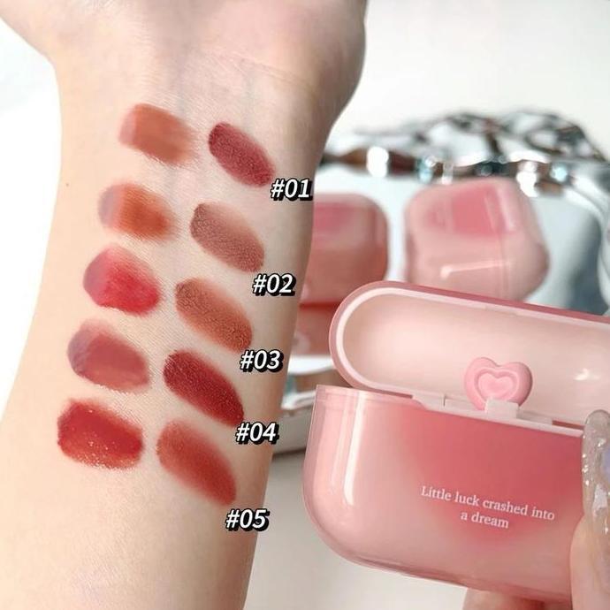 Lansungkirim- BpomCod | Diskon 2 Pcs Lebih Banyak Lip Gloss Lip Gloss Berawan Lip Glaze Dual Colour 
