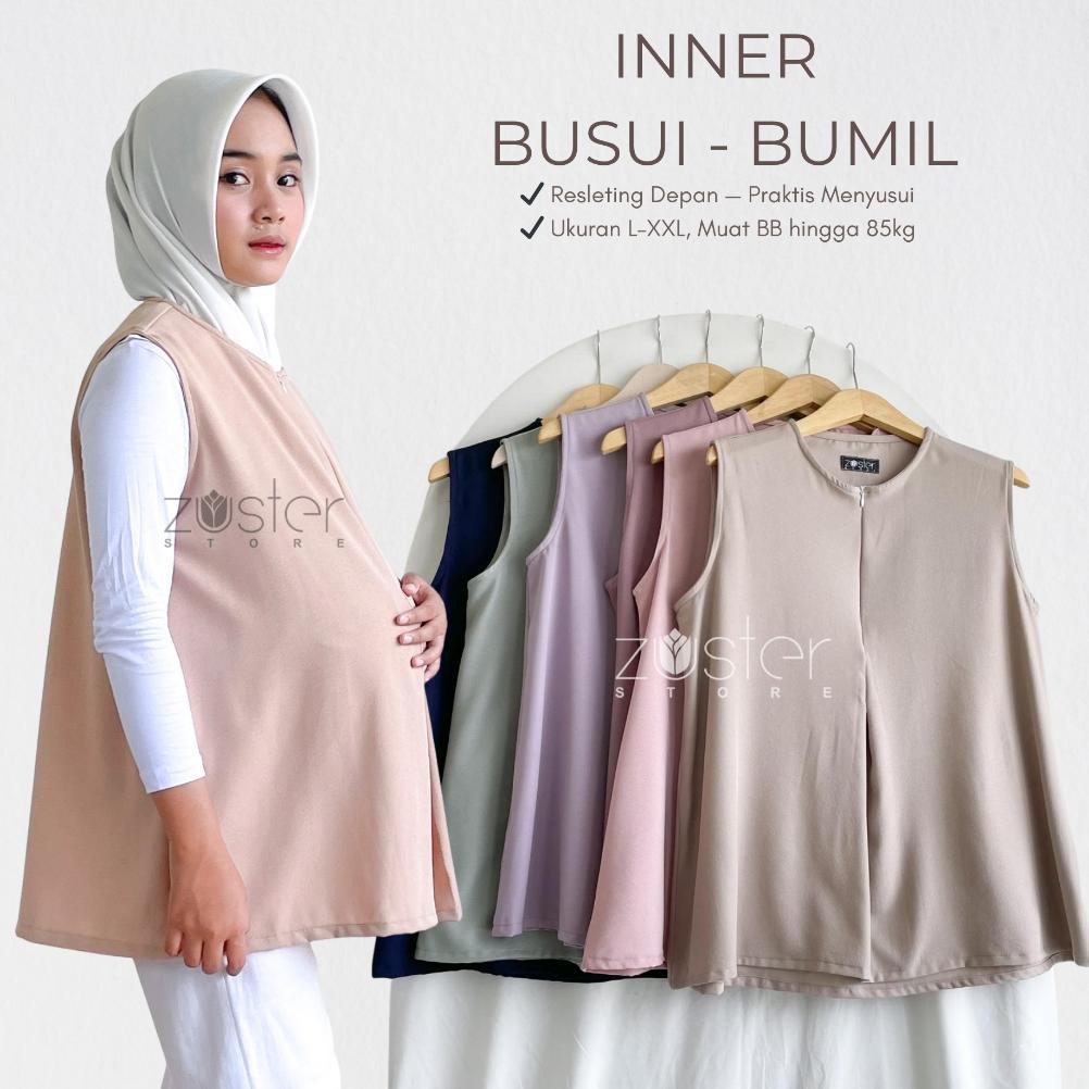 Inner Busui Bumil Jumbo Resleting Depan Atasan Tanpa Lengan LXXL Bahan Lady Zara Nyaman Adem