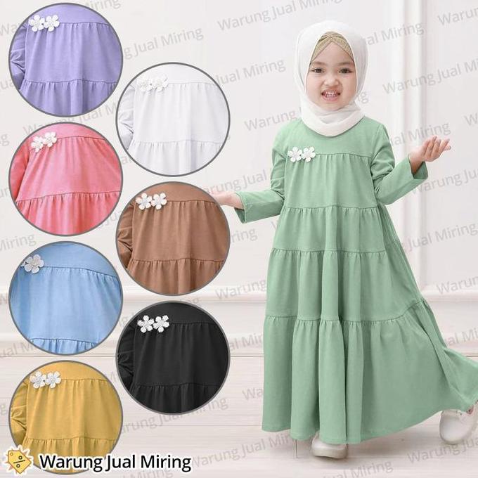 DF12 - Baju Gamis Anak Perempuan & Dewasa 1-16 Tahun Baju Muslim Anak Gamis Dress Anak Remaja Tanggu