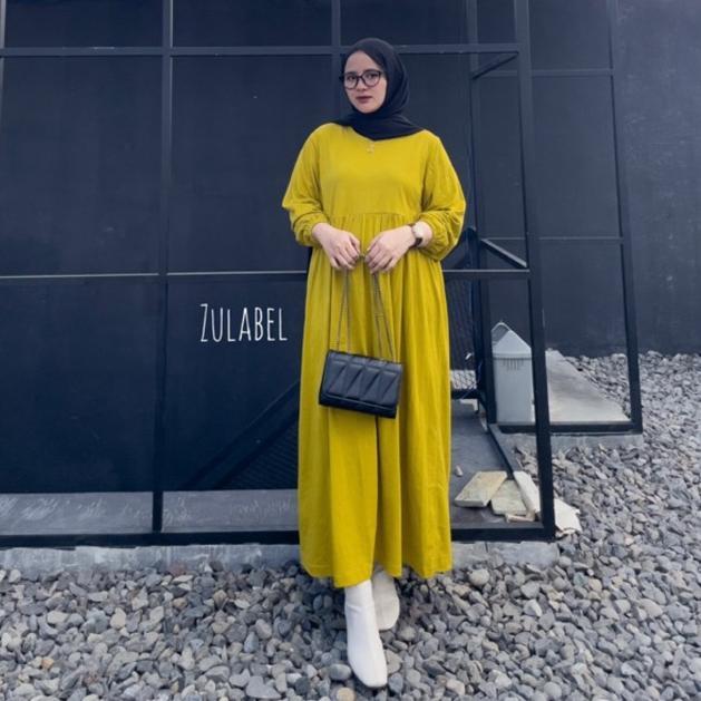 Nuwa Midi Dress Katun Combed Busui Dan Non Busui