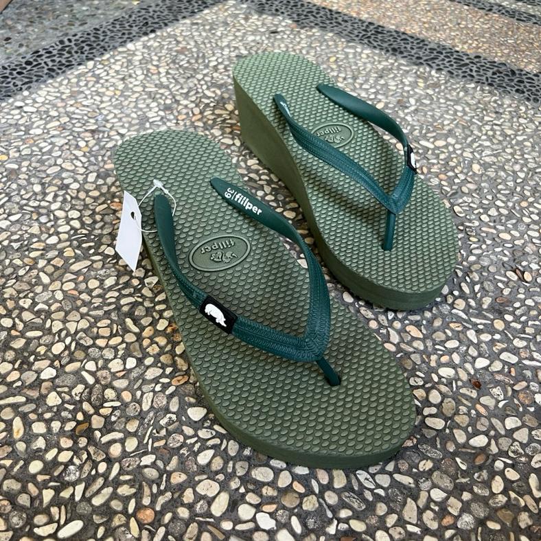 DISKON SANDAL SENDAL HAK 5 CM WEDGES FIPPER PREMIUM CEWEK WANITA