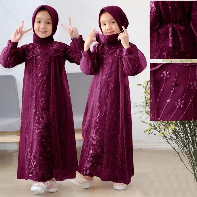 DV381 - KidsFashion_Store Bisa Bayar Di tempat gamis anak perempuan Liana 3-11tahun / gamis anak 8-1