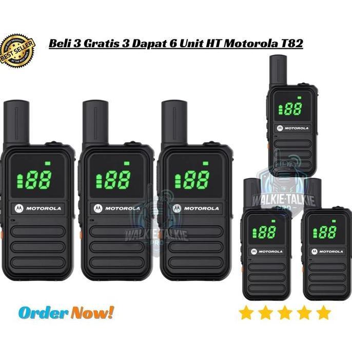 Terlaris Beli 3 Gratis 3 Dapat 6 Unit Ht Motorola T82 Type-C Charger 10Watt Waterproof Tahan Air Han