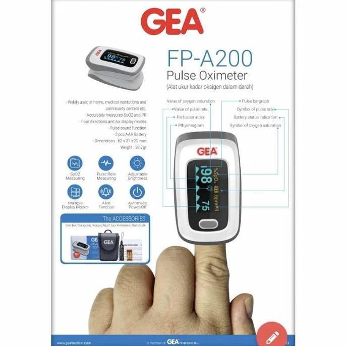 Pulse Oxymeter GEA FP-A200 / Saturasi Oksigen / Pulse Oximeter / Kadar Oksigen Darah