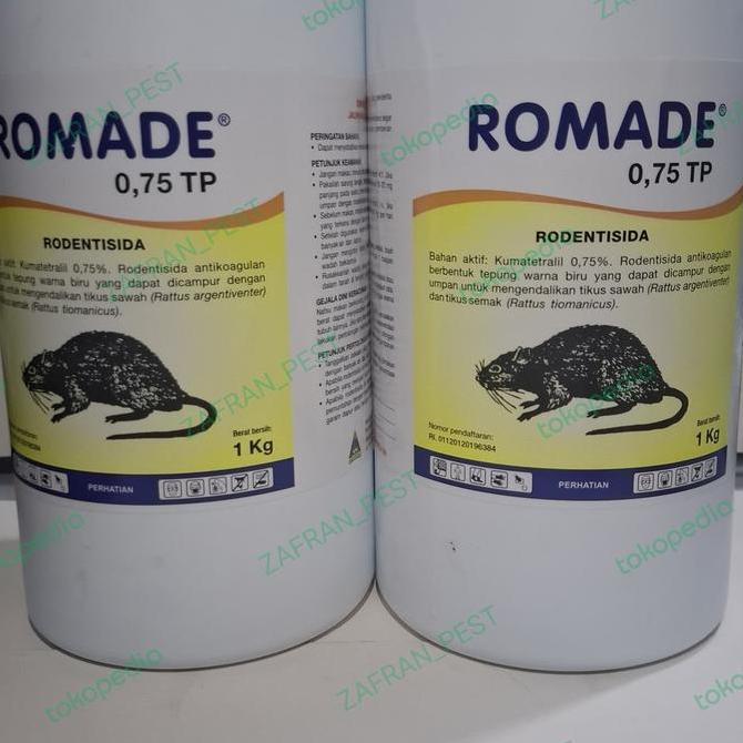 TERLARIS - Romade 0,75TP racun tikus 1kg powder rodentisida umpan tikus bubuk