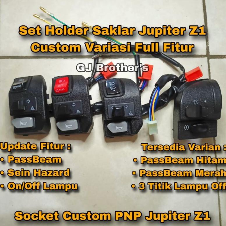 Set Holder Saklar Jupiter Z1 Custom Variasi Pass Beam PassBeam , Sein Hazard , On Off Lampu Kiri Kan