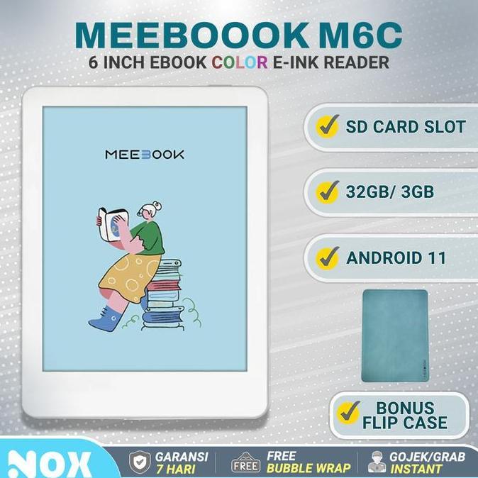 6 Inch Meebook M6C Ebook layar E Ink COLOR e-book layar e-ink berwarna seperti boox kindle ANDROID 1