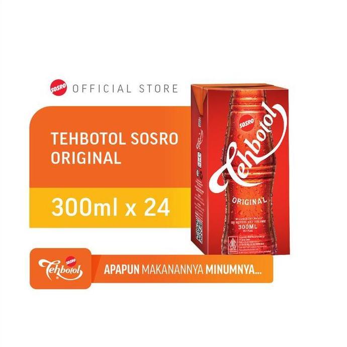 teh botol sosro kotak 300ml 1 dus/ sosro kotak 300ml dus