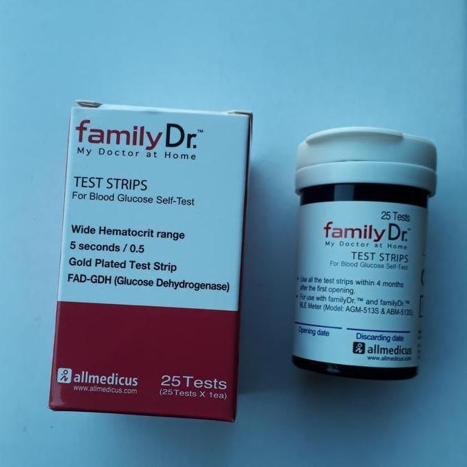 Test Strip glucose Family dr Stik gula darah gds familyDr. isi 25pcs