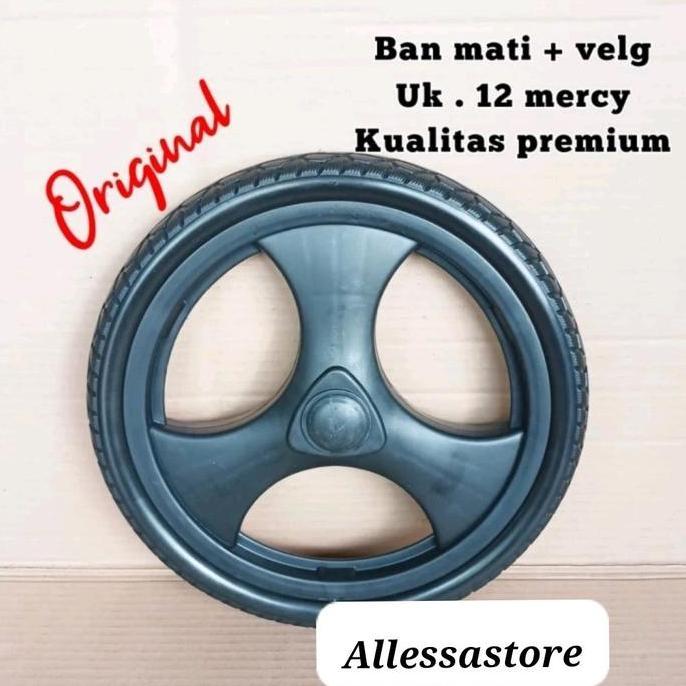 ban mati + velg kursi roda ukuran 12 mercy original