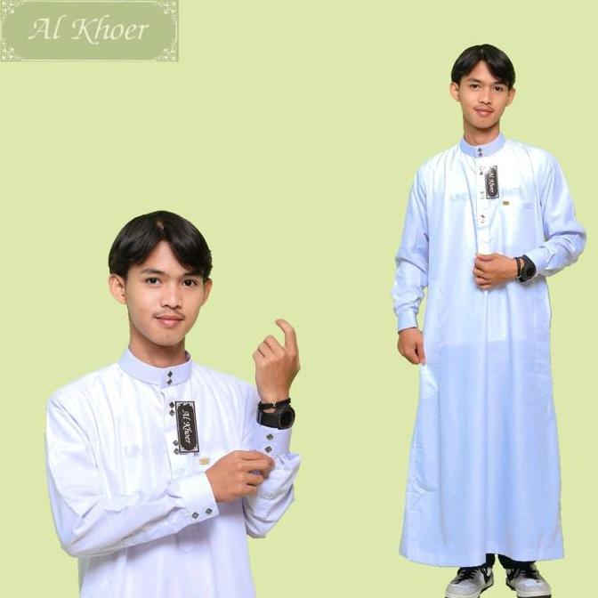 Terbaru Alkhoer Jubah Madinah Gamis Bahan Embos Kancing Kotak Impor Jubah Peria Dewasa Termurah 2023