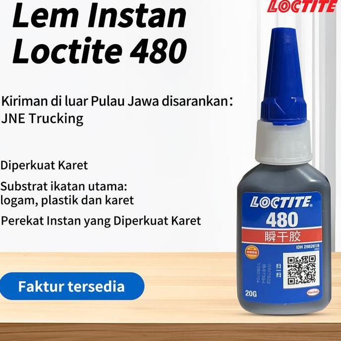 Promo Loctite Lem Instan 480 Diperkuat Karet 20g Hitam Untuk Logam Plastik & Karet Anti Getaran Flek