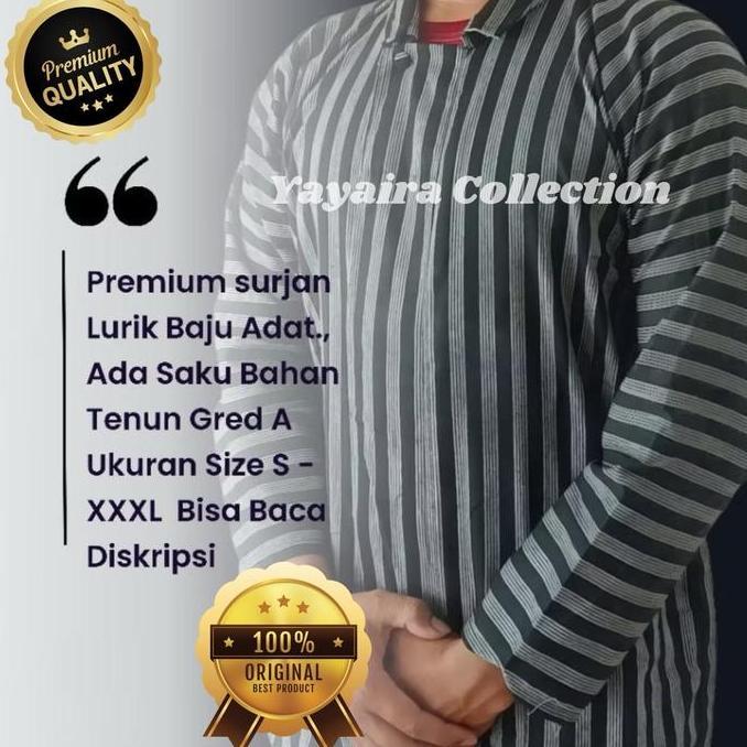 Premium Baju Adat Jawa Lurik Pria Size S,M,L,Xl,Xxl Jumbo Xxxxl Surjan Pria Lurik Pria Dewasa