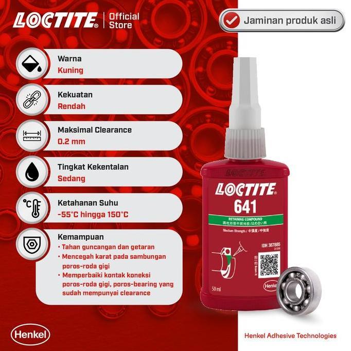 Promo Henkel LOCTITE 641 Retaining Compound Lem Bearing - 50 ml (Twin Pack) Diskon