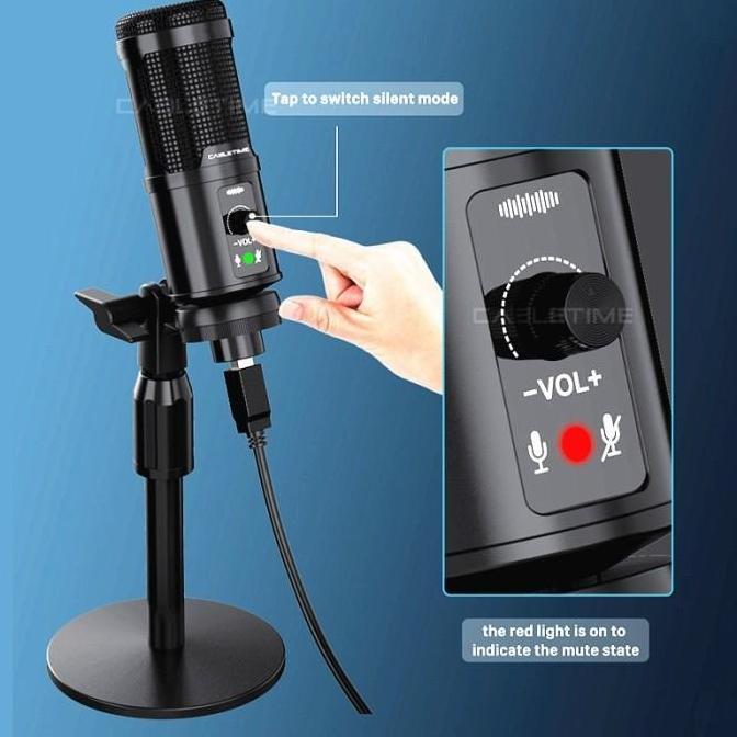 CABLETIME Mic Condenser Audio Microphone Arm Set For Recording Live Streaming (TERBAIK) (TERBARU) (T