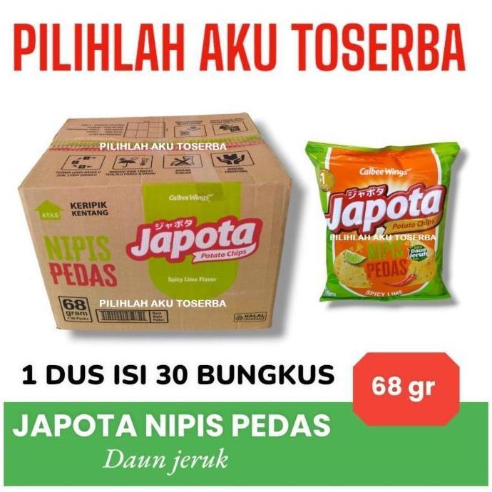 Japota Keripik Kentang NIPIS PEDAS 68 gr - ( HARGA 1 DUS )