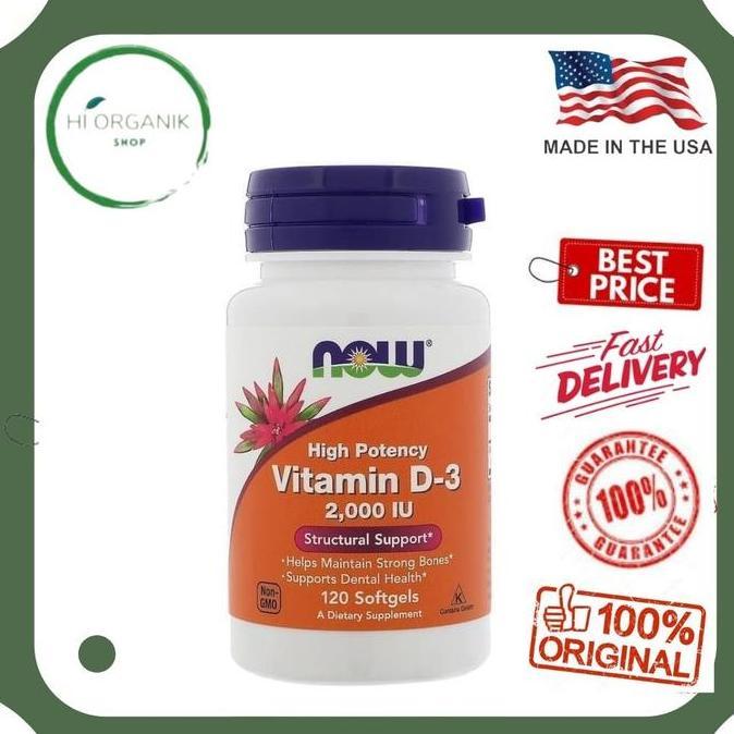 Now Foods Vitamin D3 2000 IU 120 Softgel/Now Vitamin D3