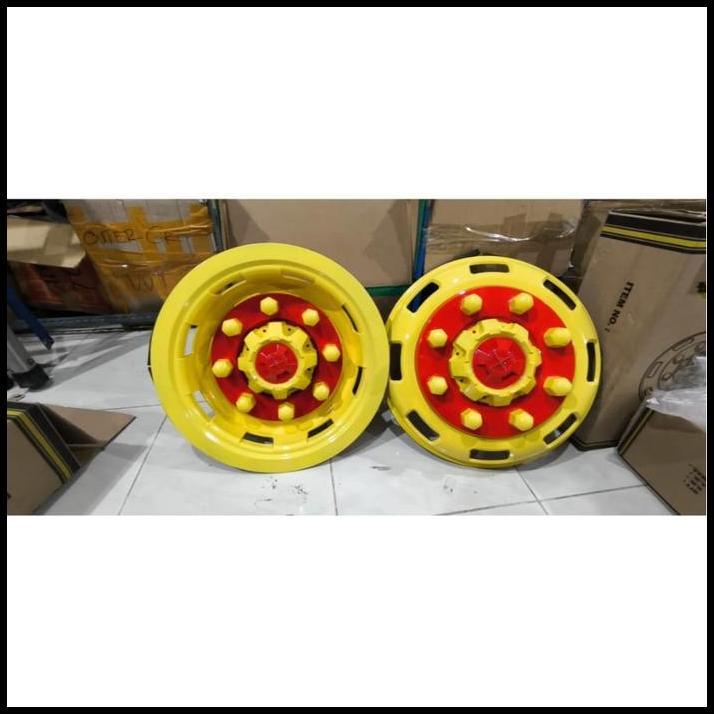 TERBARU COVER DOP VELG BAUT 8 RING 16 TRUK TRUCK CANTER FUSO 4 PCS WARNA KUNING MERAH 