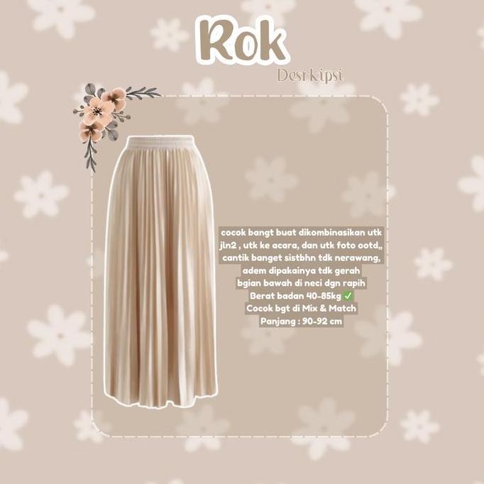 Valent Outfit Set [ Tunik+ Rok Plisket + Hijab ] OOTD Korean Simple Cocok Untuk Hangout dan Ngampus