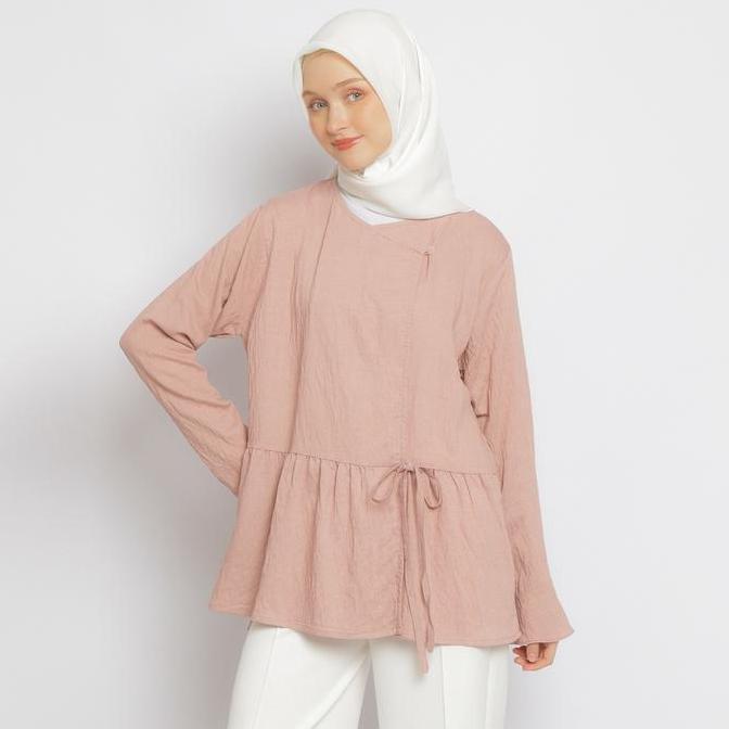 Emikoawa Blouse Kimono Mila - Atasan Lembut n Cotton Korea Crinkle Baju Casual