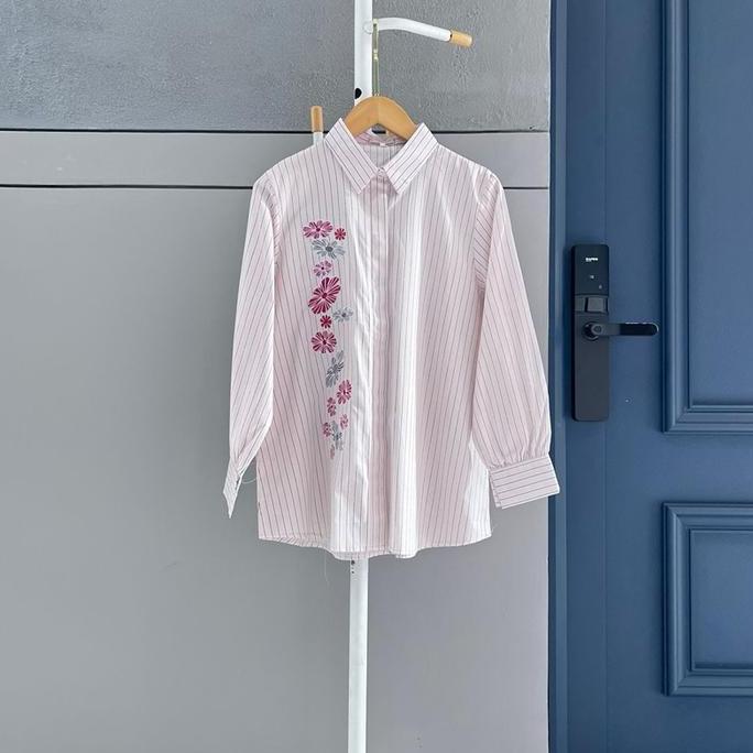 Blouse bordir bahan katun Jepang premium