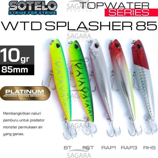 Minnow Sotelo WTD Splasher B 85 Top Water | Minnow Floating | Minnow Mengambang | Umpan Pancing (TER