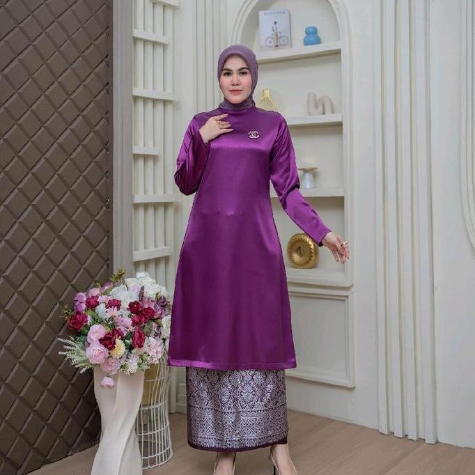 Baju Kurung Melayu Rok Songket Modern Atasan Baju Kurung Wanita Kekinian Kebaya Pesta Seragam Baju k