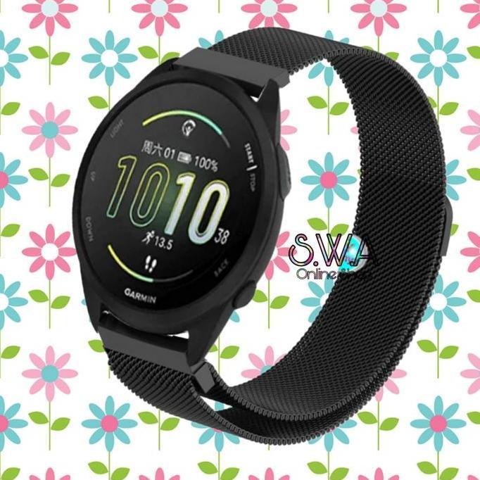 TERBARU - Milanese Magnet Strap Loop Stainless Garmin Forerunner 165 55 245 645 Music Non Musik
