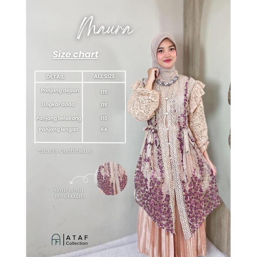 ATAF - MAURA Outer Tunik Tile Bordir Kombinasi brukat