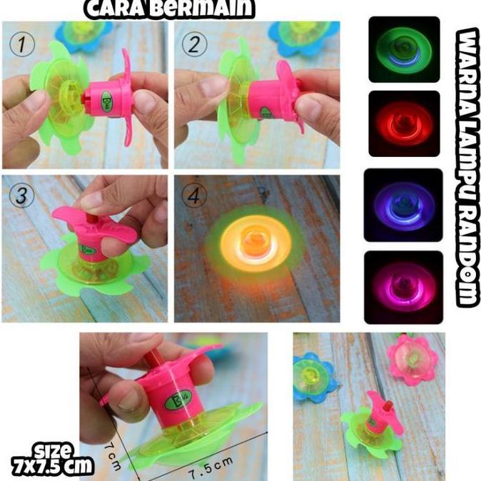 Mainan gabut - Mainan viral - Gangsing mainan anak - Gangsing UFO Lampu - 96-Gangsing Ufo Mini (TERB