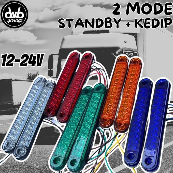 Promo (2 PCS) LAMPU LED STANDBY + KEDIP 12SMD REM BAK SAMPING 12-24V TRUK BOX MOBIL BUS UNIVERSAL Di