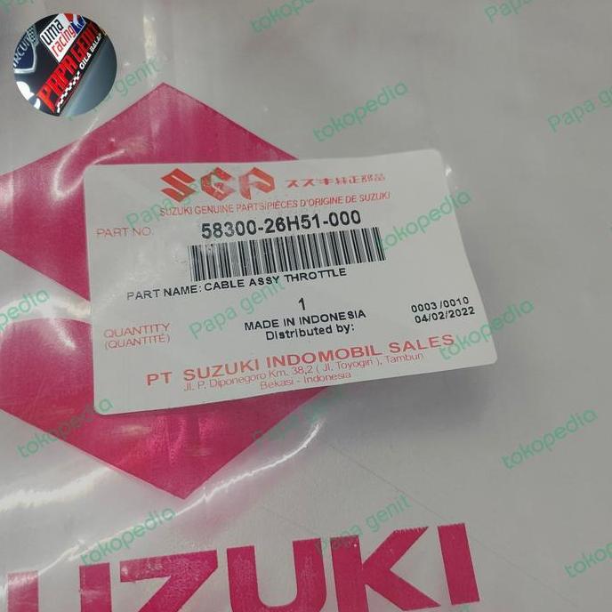 kabel gas thunder 125 HAK original nos