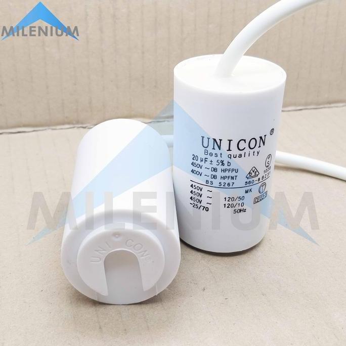 Kapasitor Mesin Cuci / Pompa Air Bulat UNICON 20 Mikro UF RESTOCK