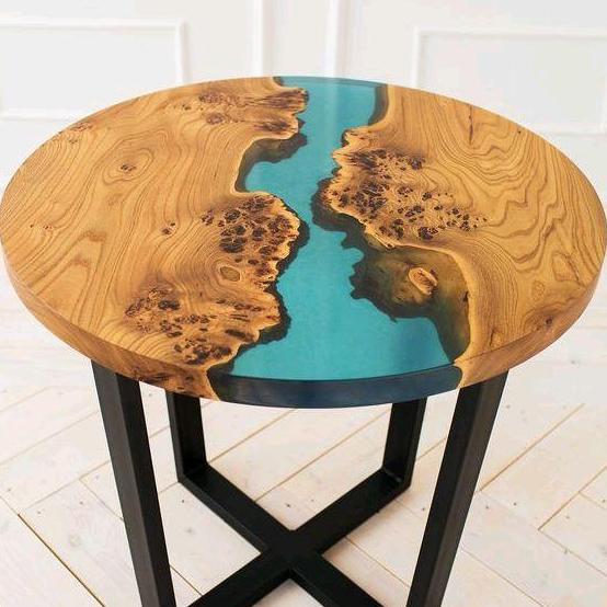 Terlaris Meja Resin Bundar Estetik Motif Unik Cocok Untuk Furniture Rumah Makin Estetik