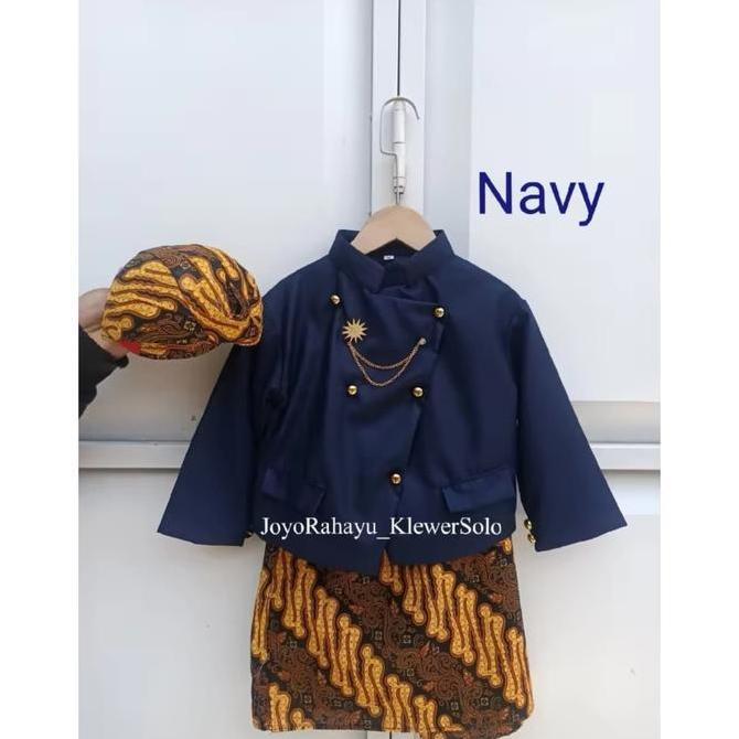 Bergaransi Setelan Beskap Solo Premium Bawahan Motif Lereng Seling Pamor Free Rantai Beskap || Beska